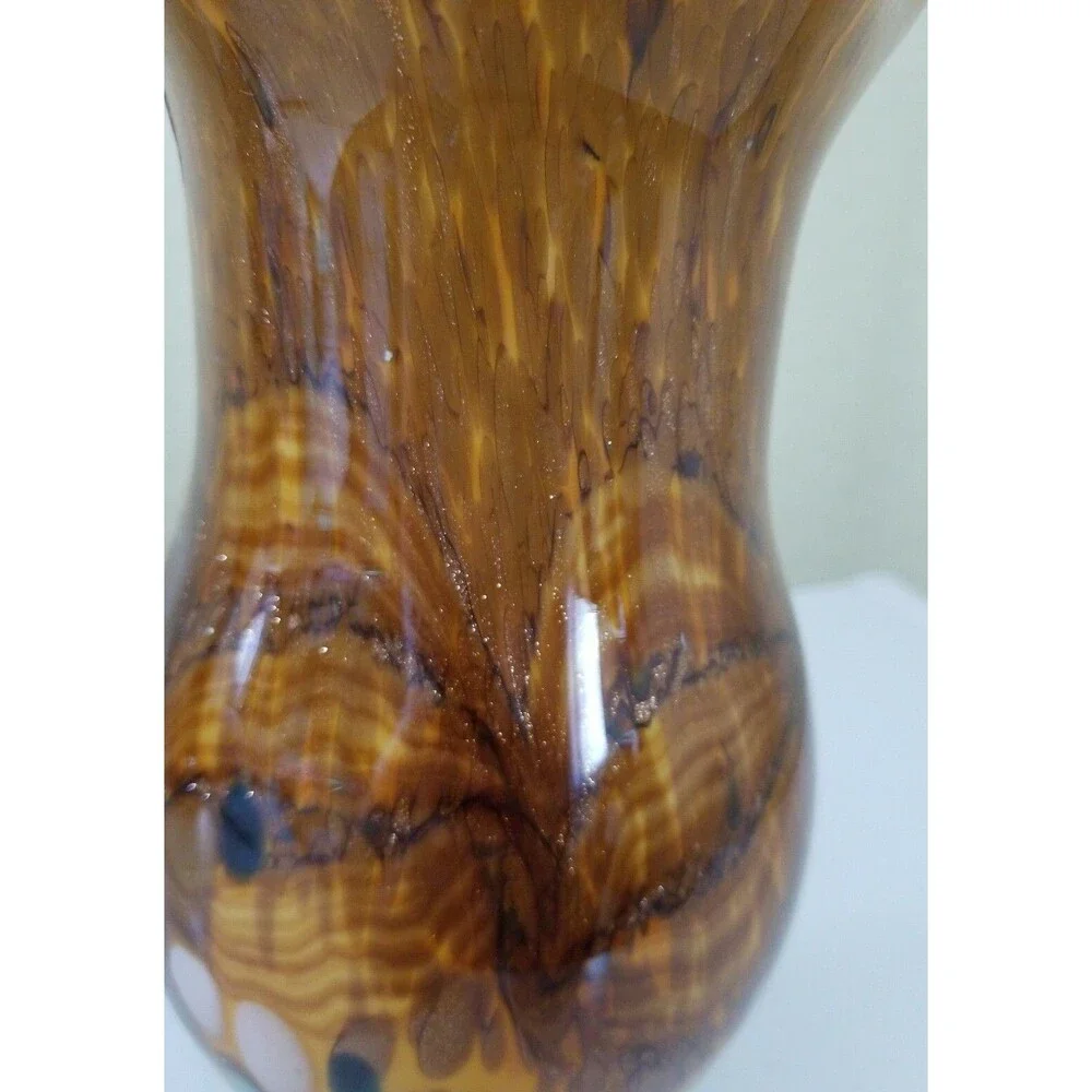 Lovely Contemporary Hand Made  Amber Art Glass Vase by hqt Home Design 11